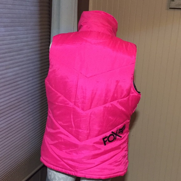 Fox puffy vest hot pink reversible to black - Picture 2 of 10